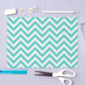 Papier Mousseline Le zigzag bleu et blanc turquoise barre le motif (Artisanat)