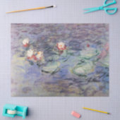 Papier Mousseline L'EAU MENSONNE EN BLEU ROSE PAR Claude Monet (Artisanat)