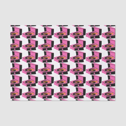 Papier Mousseline Lecteur de disques roses Houndstooth papier de tis (Recto)