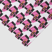 Papier Mousseline Lecteur de disques roses Houndstooth papier de tis (Détail)