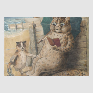 Papier Mousseline Lecture de chats par Louis Wain