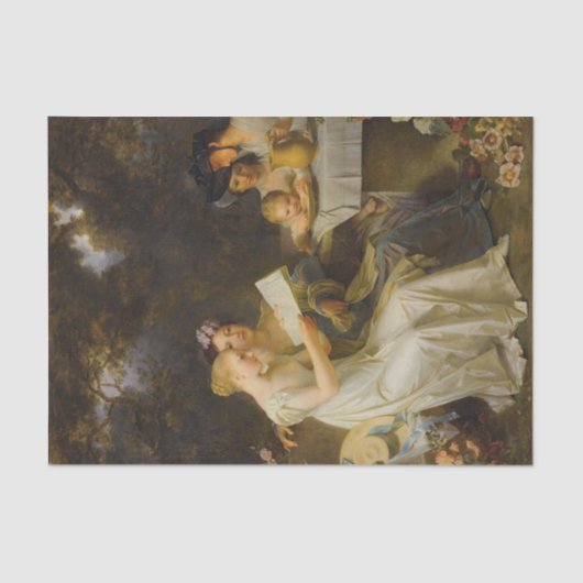 Papier Mousseline Lecture de la Gazette par Marguerite Gerard (Recto)