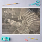 Papier Mousseline Lecture féminine, années 80 (Artisanat)