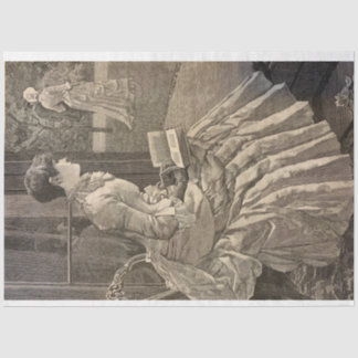 Papier Mousseline Lecture féminine, années 80