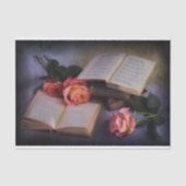 Papier Mousseline Lecture romantique avec Roses d'esprit libre (Recto)