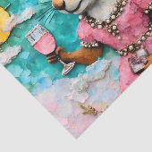 Papier Mousseline L'écureuil adorable en robe rose (Détail)