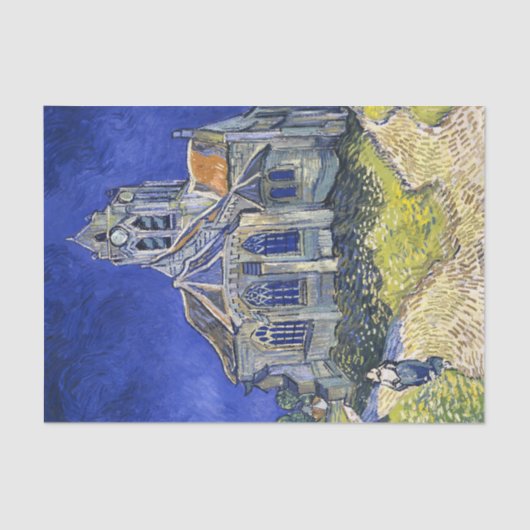 Papier Mousseline L'église d'Auvers, par Vincent Van Gogh (Recto)