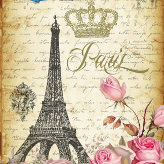 Papier Mousseline L'Eiffel et les Roses Découpage de la Tour Eiffel