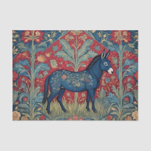 Papier Mousseline L'Élégant Donkey William Morris Inspiré Motif (Recto)