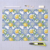 Papier Mousseline Lemon Azulejo Motif carreaux (Artisanat)