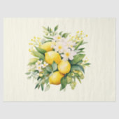 Papier Mousseline Lemon Bouquet with White Blossoms (Recto)