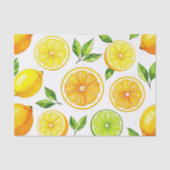 Papier Mousseline Lemon Citrus Slice Pattern (Recto)