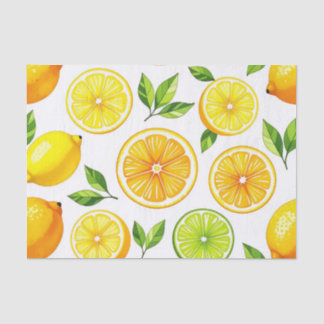 Papier Mousseline Lemon Citrus Slice Pattern