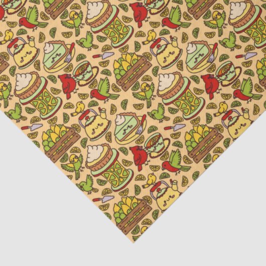 Papier Mousseline Lemon & Lime Twitter pattern tissue paper (Détail)