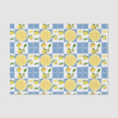 Papier Mousseline Lemon Mediterranean French Country Tile Pattern (Recto)