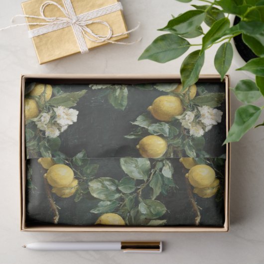 Papier Mousseline Lemon Tree Motif sans couture (Cadeau)