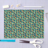 Papier Mousseline Lemons and orels teal (Artisanat)