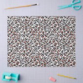 Papier Mousseline Léopard blanc rose   (Artisanat)