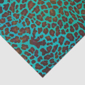 Papier Mousseline Léopard Brown et Turquoise (Détail)