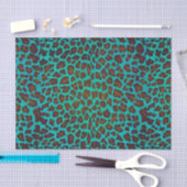 Papier Mousseline Léopard Brown et Turquoise (Artisanat)