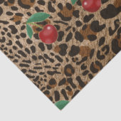 Papier Mousseline Leopard Cheetah Animal Print Red Cherry Pattern (Détail)