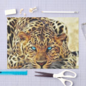 Papier Mousseline Leopard des yeux bleus (Artisanat)
