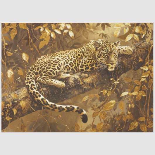 Papier Mousseline Leopard d'or (Recto)