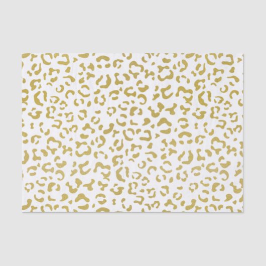 Papier Mousseline Leopard d'or, Parties scintillant d'or, Empreinte  (Recto)