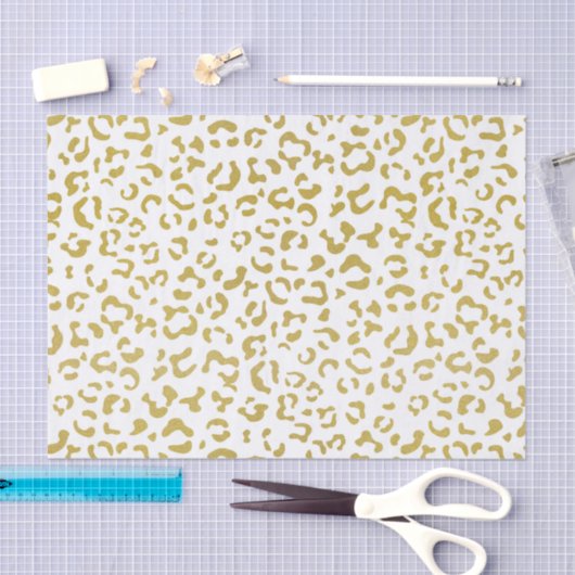 Papier Mousseline Leopard d'or, Parties scintillant d'or, Empreinte (Artisanat)