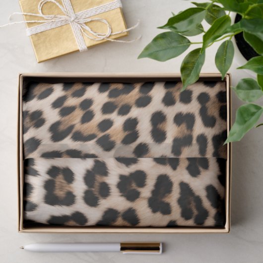 Papier Mousseline Léopard noir Brown crémeux (Cadeau)