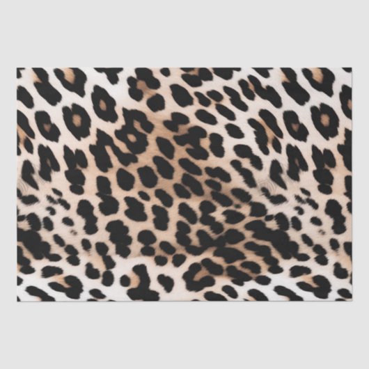 Papier Mousseline Léopard noir crème (Recto)