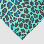 Papier Mousseline Léopard noir et Turquoise (Détail)