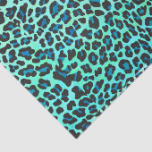 Papier Mousseline Léopard noir et Turquoise (Détail)