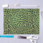 Papier Mousseline Léopard noir et vert (Artisanat)