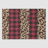 Papier Mousseline Leopard safari Buffalo Plaid Christmas (Recto)