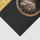 Papier Mousseline Léopard tacheté vous regardant avec de la feuille  (Détail)