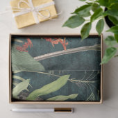 Papier Mousseline Léopard Tropical Floral n Foliage Turquoise Découp (Cadeau)