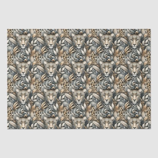 Papier Mousseline Léopards sauvages (Recto)