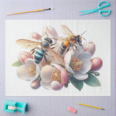 Papier Mousseline Les abeilles sur la page de découpage en fleurs d' (Artisanat)