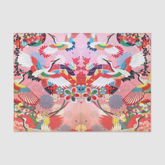 Papier Mousseline Les aigrettes de Mah Jongg au paradis (Recto)