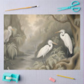 Papier Mousseline Les aigrettes en pleine nature (Artisanat)