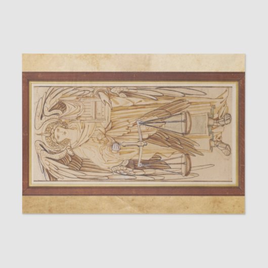 Papier Mousseline Les anges des Trones de la Hiérarchie par Burne Jo (Recto)