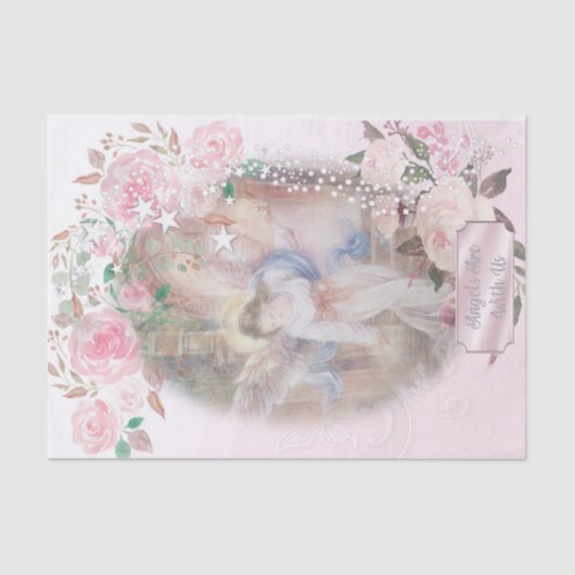 Papier Mousseline Les Anges Sont Avec Nous (Recto)