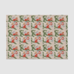 Papier Mousseline Les anges vintages de Noël ont couvert de tuiles