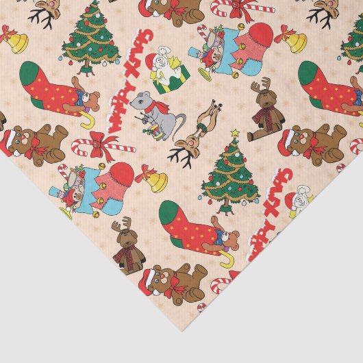 Papier Mousseline Les animaux des bois Noël (Détail)