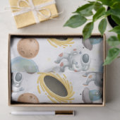 Papier Mousseline Les astronautes, les roquettes et les planètes sur (Cadeau)