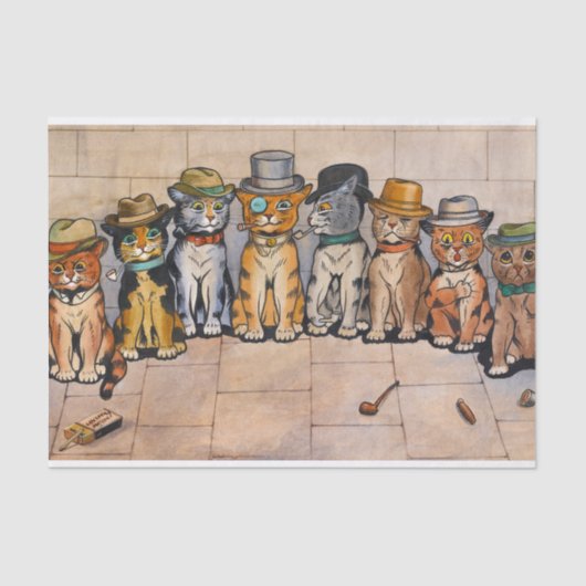 Papier Mousseline Les chats fumeurs de Louis Wain (Recto)