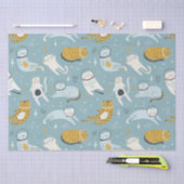 Papier Mousseline Les chats mignons dans l'espace idiot conviennent  (Artisanat)