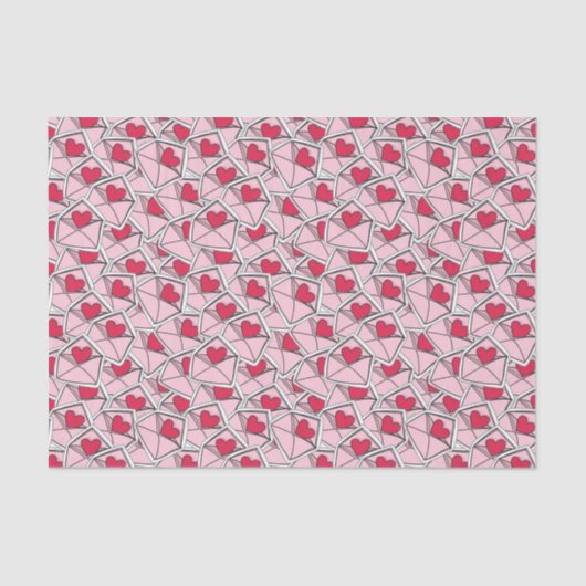Papier Mousseline Les coeurs de Valentine sur des enveloppes (Recto)