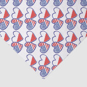 PAPIER MOUSSELINE LES COEURS-DRAPEAUX ÉTATS-UNIS-POLONAIS (Détail)